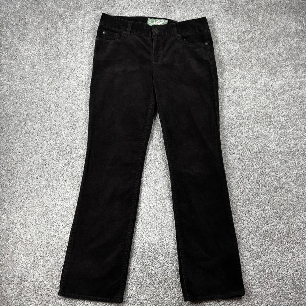 J.Crew Black Bootcut Corduroy Pants Size 8R Stretch Cotton 96045 HO 08